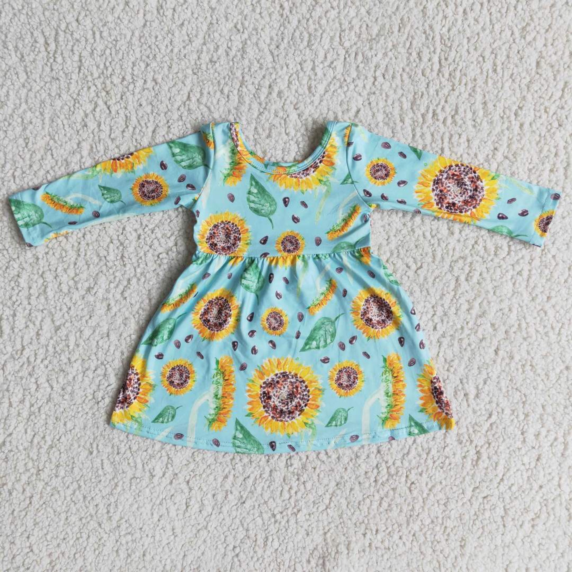 NEW Boutique Sunflower Girls Short Sleeve Pearl Dress 3T 4T 5-6 6-7 7-8 